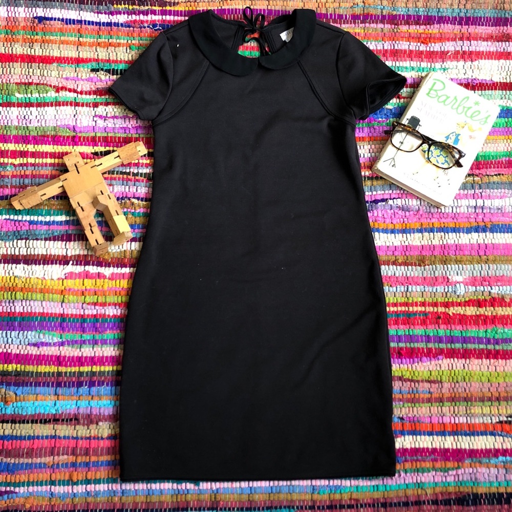 UO Cooperative Black Shift Dress Peter Pan Collar